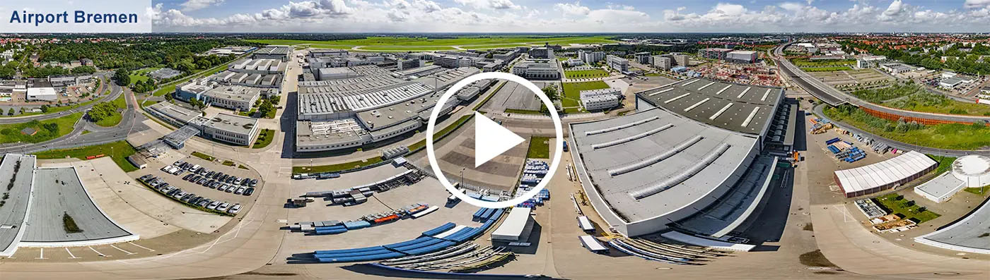 Airport Bremen 360 Grad Luftaufnahme